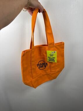 Trader Joe's Trick-or-Treat Canvas Tote Bag (Orange) - Canvas Mini Tote